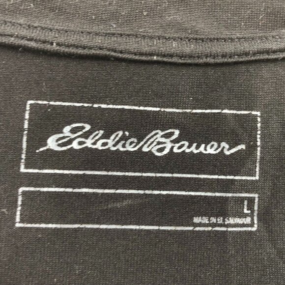 Eddie Bauer Mens T-Shirt Large Short Sleeve V-Neck Casual Tee Neutral Black - Picture 3 of 7